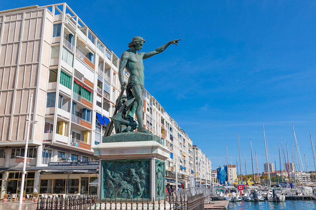 Statue des Genies der Schifffahrt, Toulon, Var, Provence-Alpes-Cote d'Azur, Frankreich, Westeuropa