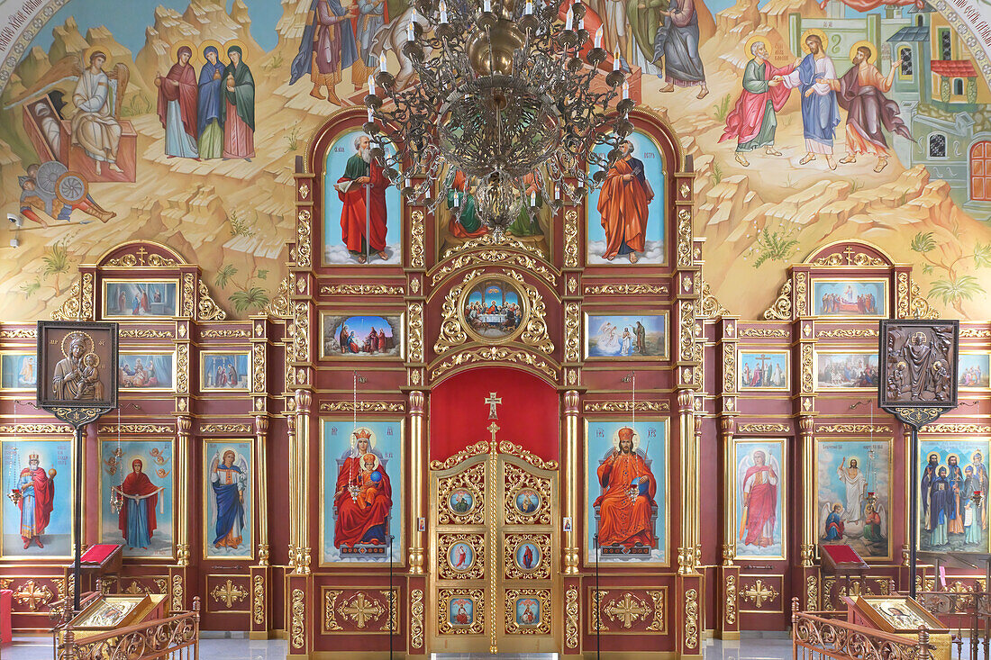 Russisch-orthodoxe Kathedrale der Heiligen Auferstehung, Ikonostase, Bischkek, Kirgisistan, Zentralasien, Asien