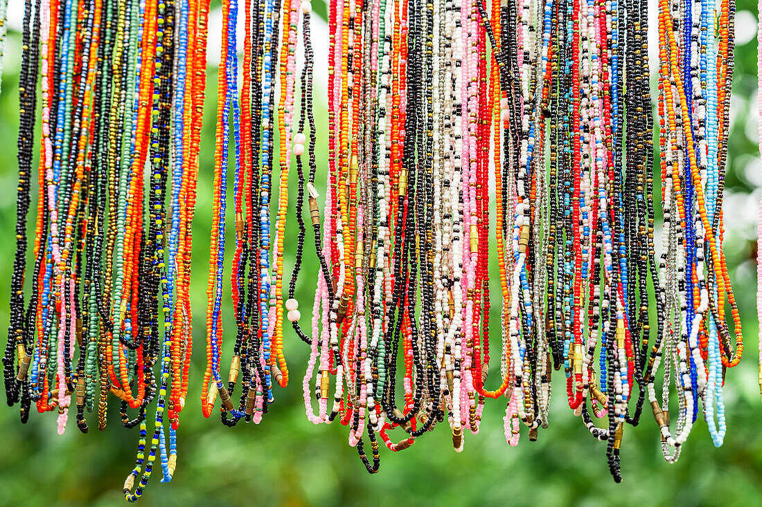 Beaded necklaces for sale, Zanzibar, Tanzania, East Africa, Africa