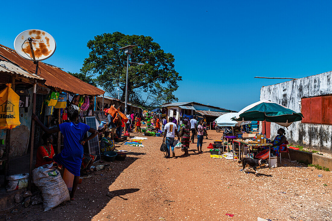 Market on Bubaque island, Bijagos archipelago, Guinea Bissau, West Africa, Africa