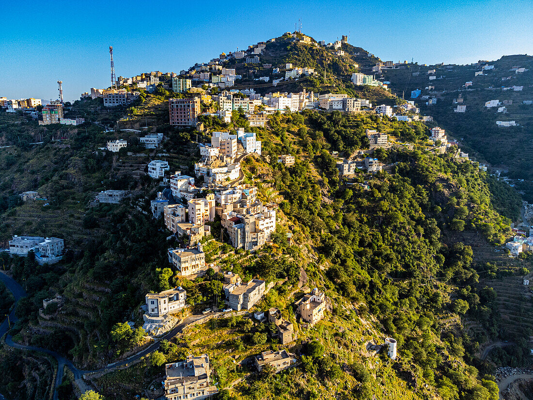 Buildings on top of Fayfa mountain, Jazan province, Saudi Arabia, Middle East