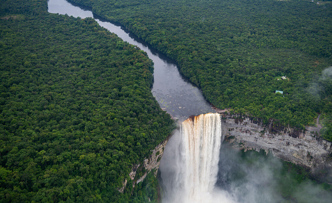 Aerial of the Kaieteur Falls, Potaro River, Guyana, South America