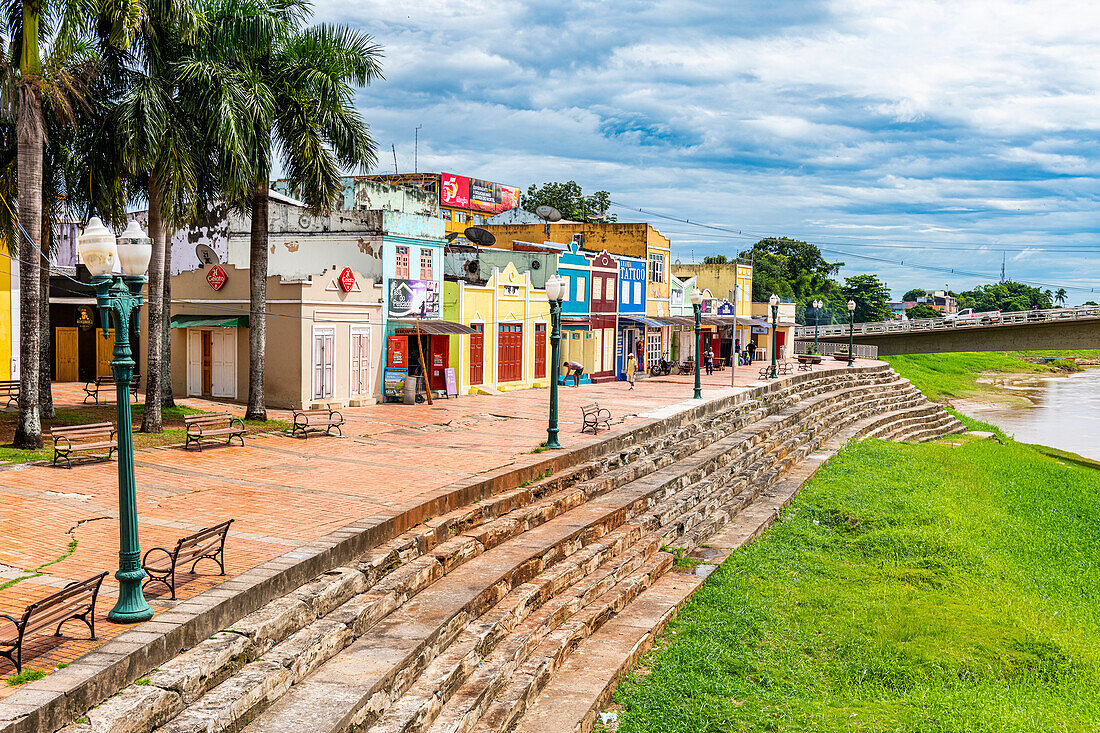 Tiny stores along the Acre River, Rio Branco, Acre State, Brazil, South America