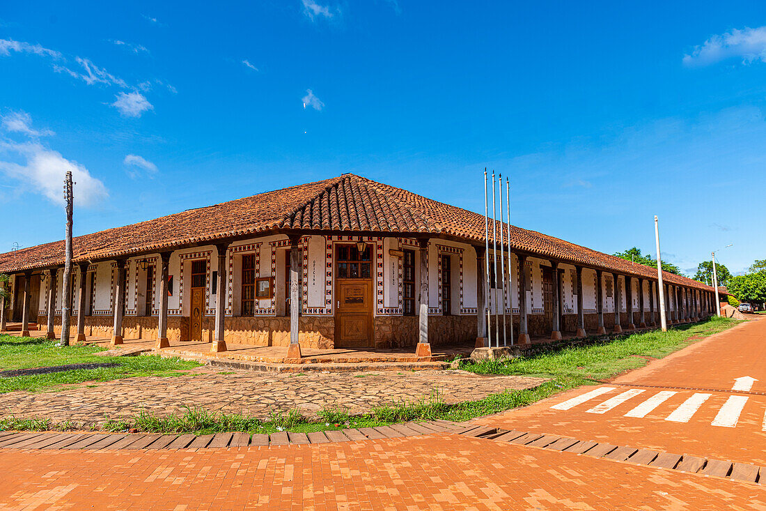 Old colonial houses, Mission of Concepcion, Jesuit Missions of Chiquitos, UNESCO World Heritage Site, Santa Cruz department, Bolivia, South America