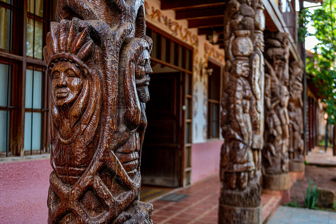 Beautiful woodwork, Jesuit Missions of Chiquitos, Santa Cruz department, Bolivia, South America