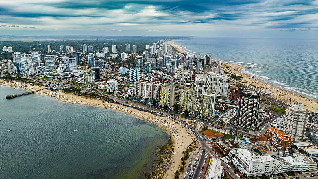 Aerial of Punta del Este, Uruguay, South America