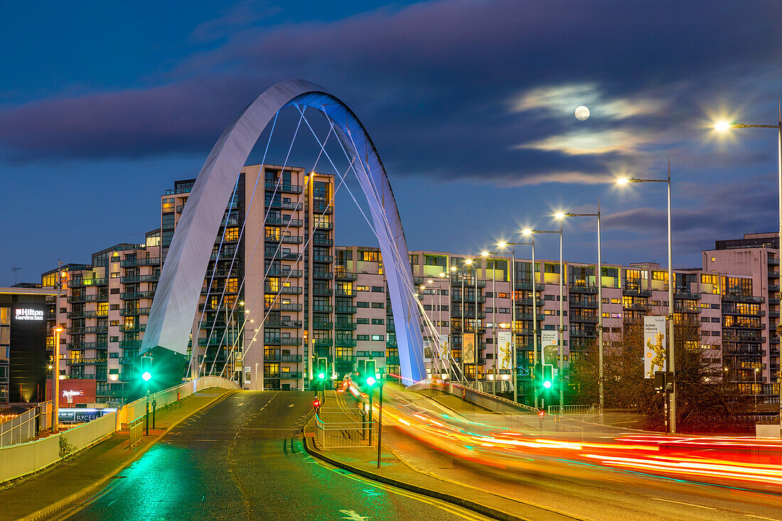 Clyde Arc (Squinty Bridge), Glasgow, Schottland, Vereinigtes Königreich, Europa