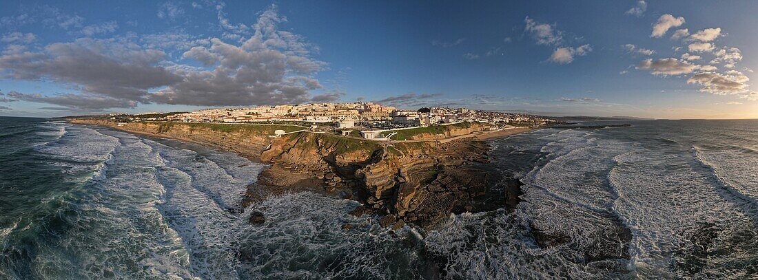 Panoramic view of Ericeira, Portugal, Europe