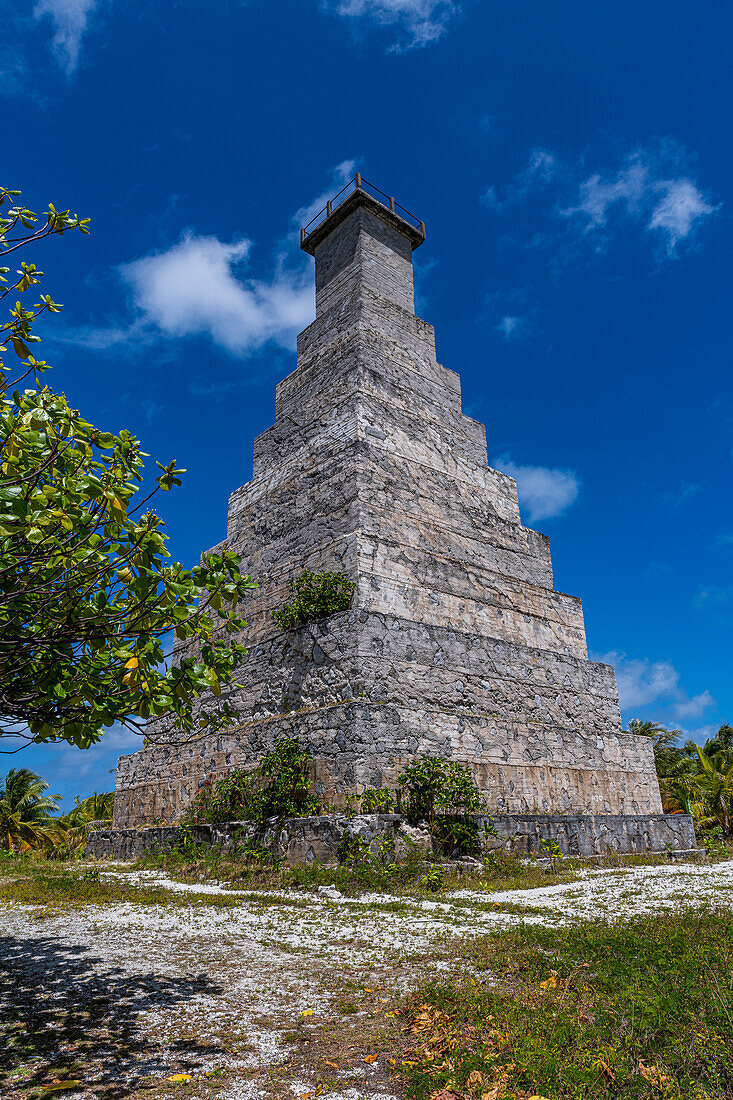 Anceint-Leuchtturm, Fakarava, Tuamotu-Archipel, Französisch-Polynesien, Südpazifik, Pazifik