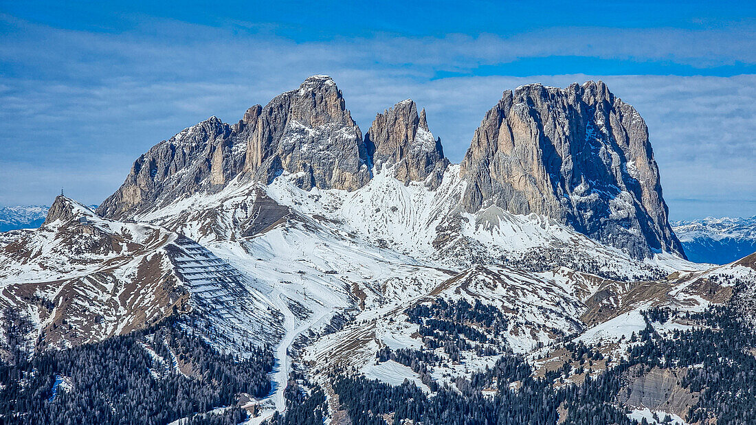 Langkofel, Nationalpark Dolomiten, UNESCO-Welterbe, Südtirol, Italien, Europa