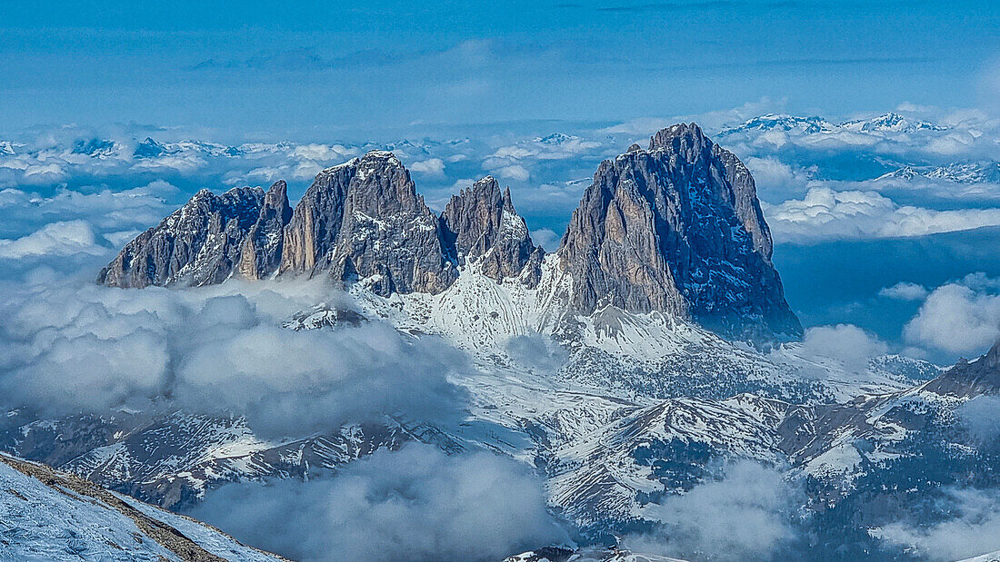 Langkofel, Nationalpark Dolomiten, UNESCO-Weltnaturerbe, Südtirol, Italien, Europa