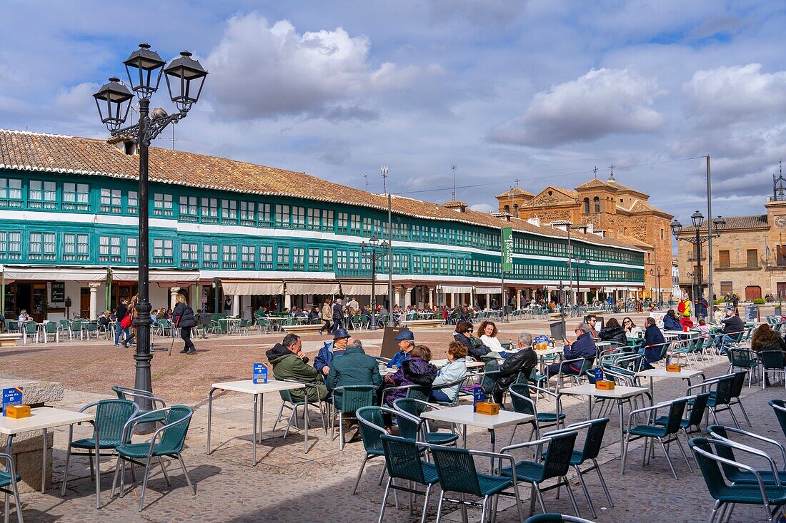 Plaza Mayor, Almagro, Ciudad Real, Kastilien-La Mancha, Spanien, Europa