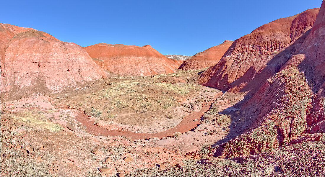 Die nördlichen Hügel des Tiponi Valley im Petrified Forest National Park, Arizona, Vereinigte Staaten von Amerika, Nordamerika