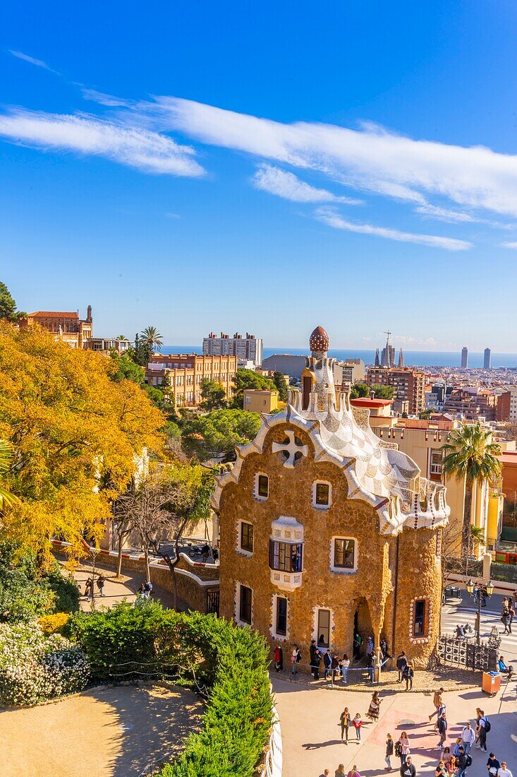 Antoni Gaudi, Park Guell, UNESCO-Welterbe, Barcelona, Katalonien, Spanien, Europa