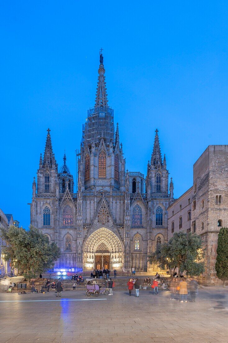 Die Kathedrale (Catedral de la Santa Creu i Santa Eulalia), Barcelona, Katalonien, Spanien, Europa