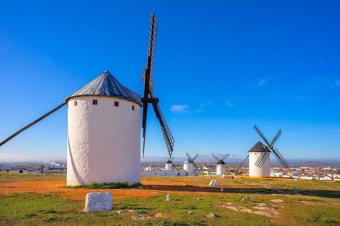 Windmühlen, Campo de Criptana, Ciudad Real, Kastilien-La Mancha, Spanien, Europa