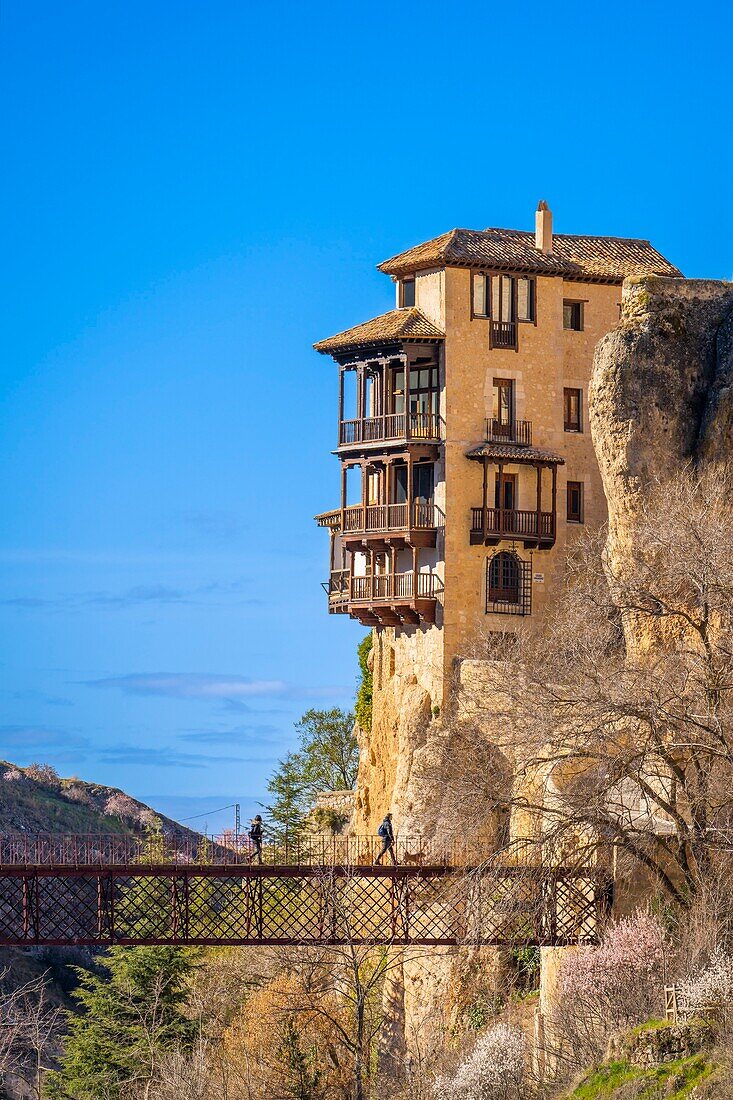 San-Pablo-Brücke und das alte Postkartenhaus Nr. 13, Cuenca, UNESCO-Welterbe, Kastilien-La Mancha, Spanien, Europa