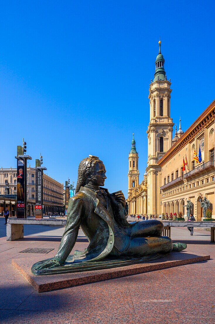 Plaza del Pilar, Zaragoza, Aragonien, Spanien, Europa