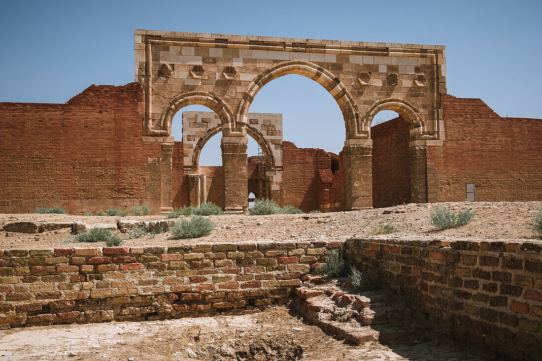 Qasr al-Mushatta desert castle ruins, Jordan, Middle East