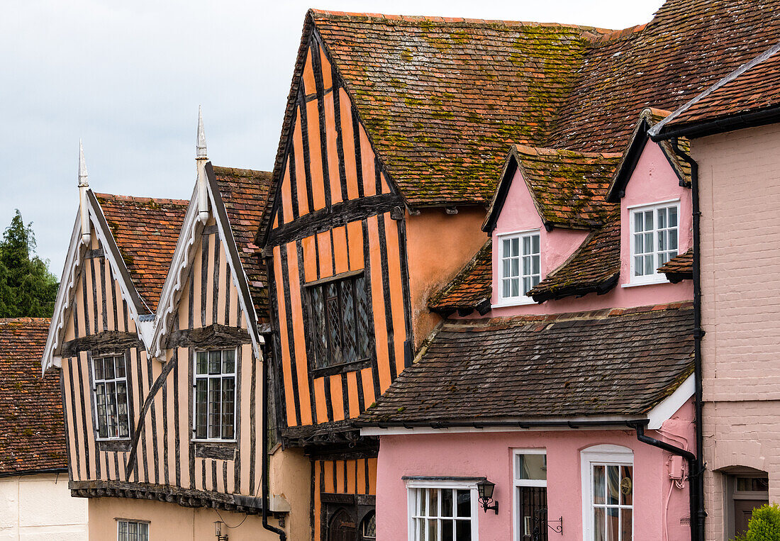 The crooked houses in Lavenham, Suffolk, England, United Kingdom, Europe