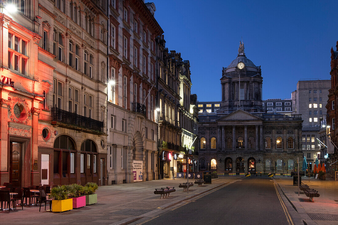 Liverpool Town Hall at night, Castle Street, Liverpool City Centre, Liverpool, Merseyside, England, United Kingdom, Europe