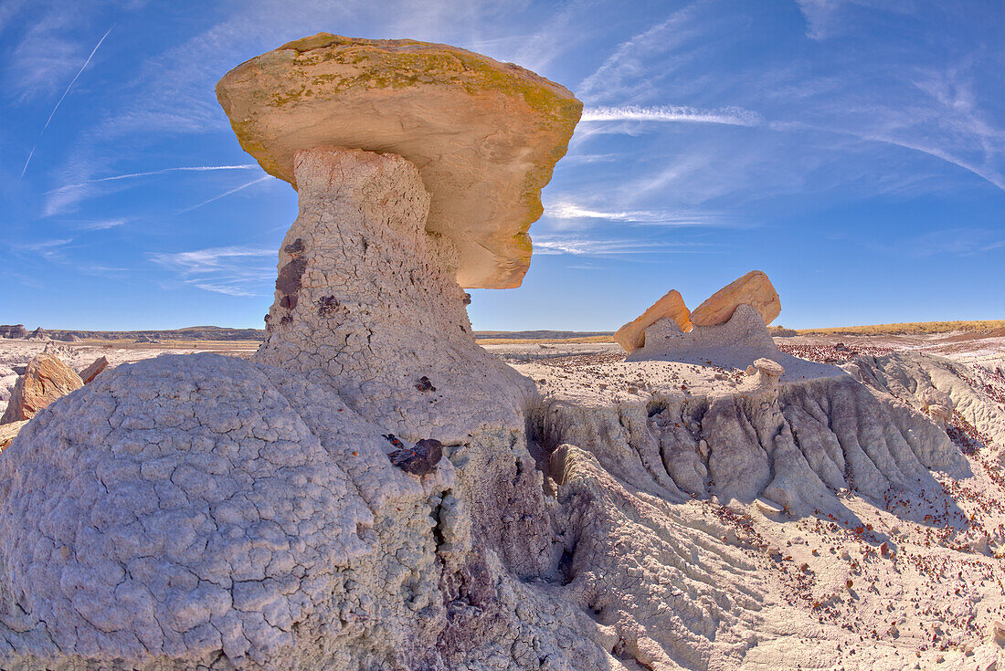 Steinplatten entlang des Red Basin Trail, genannt Tabletops, im Petrified Forest National Park, Arizona, Vereinigte Staaten von Amerika, Nordamerika