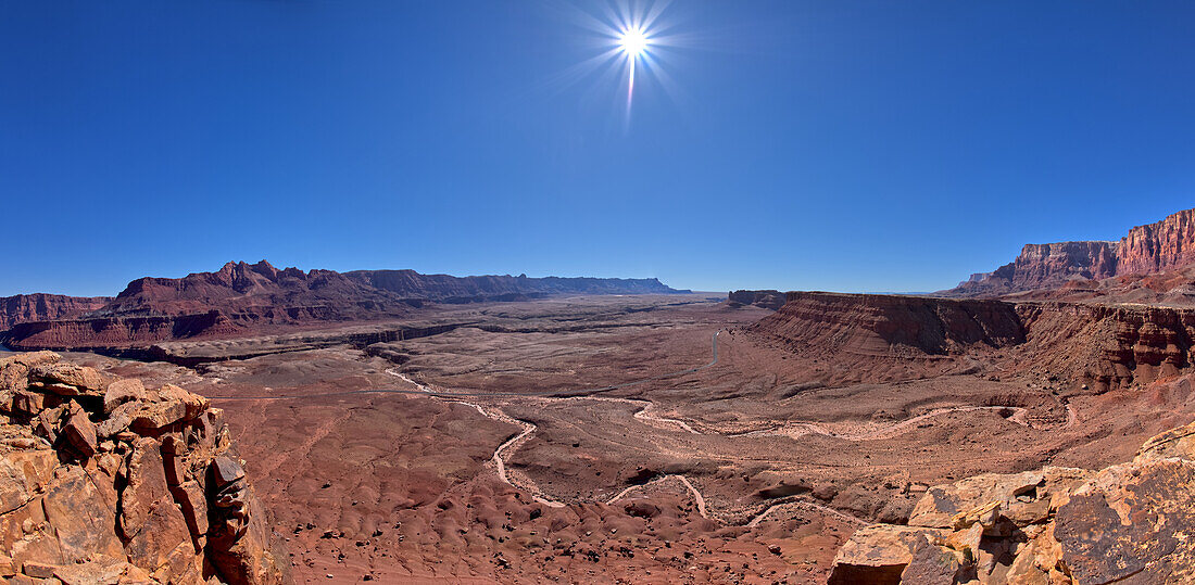 Panorama of Marble Canyon viewed from Johnson Point below the Vermilion Cliffs, Glen Canyon Recreation Area, Arizona, United States of America, North America