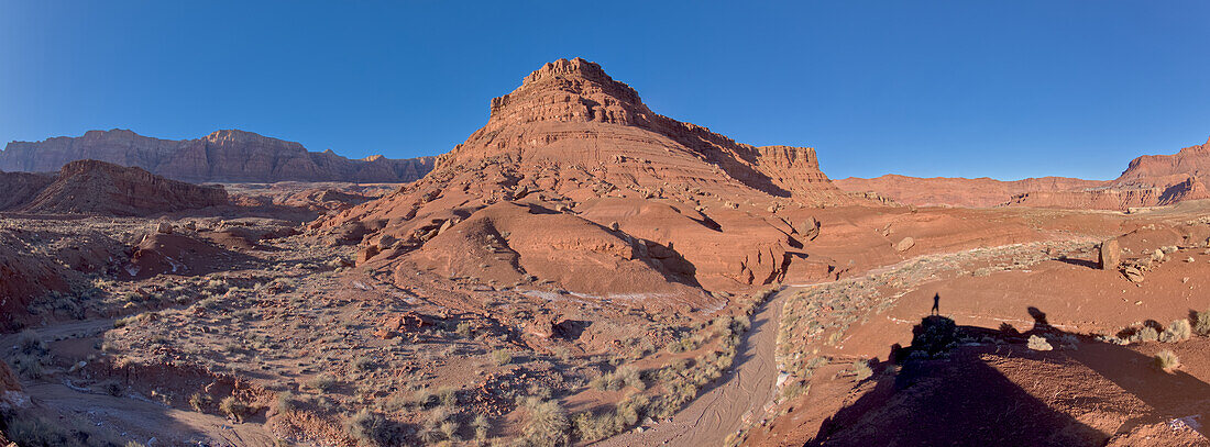 Panorama of the south side of Johnson Point from below its cliffs at Marble Canyon, Glen Canyon Recreation Area, Arizona, United States of America, North America