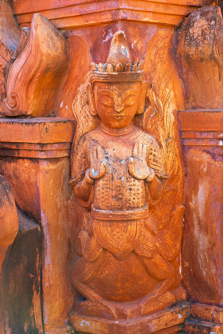 Detail auf Stupa, Indein, Inle-See, Shan-Staat, Myanmar (Birma), Asien