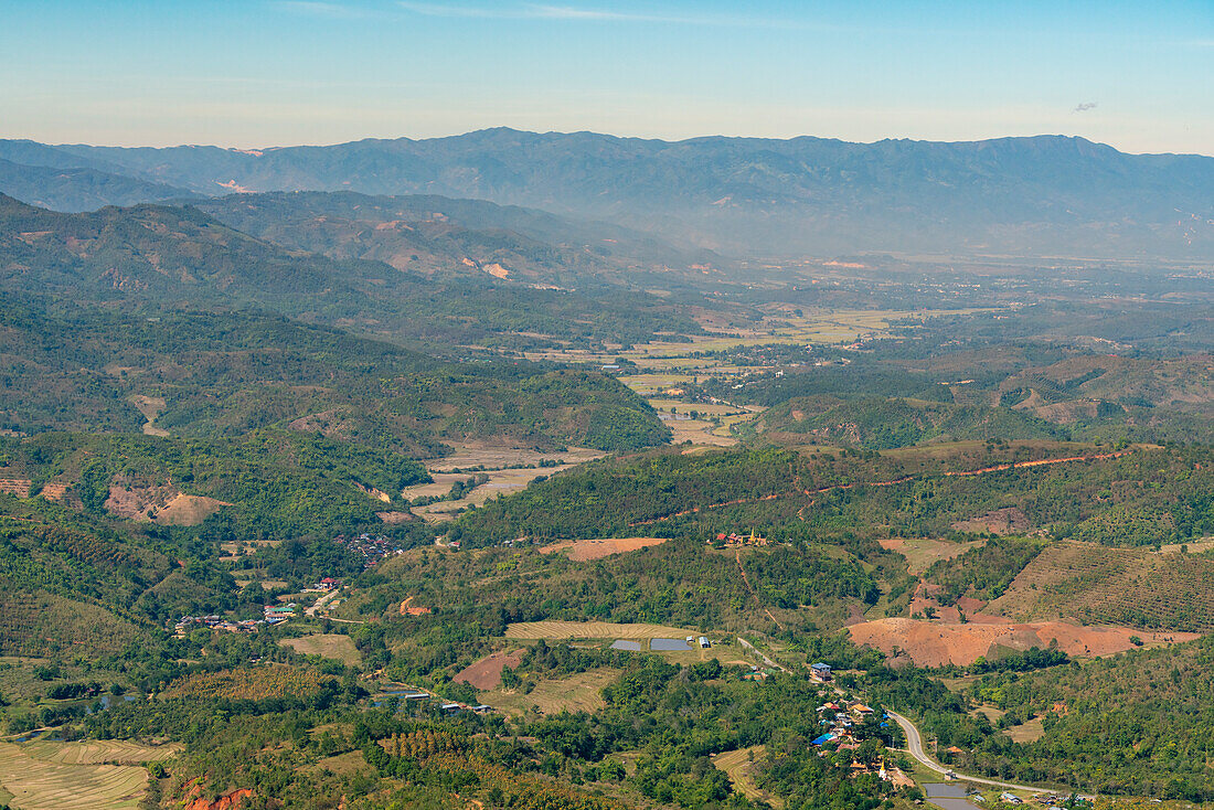 Blick auf die Berge bei Kengtung, Shan-Staat, Myanmar (Burma), Asien