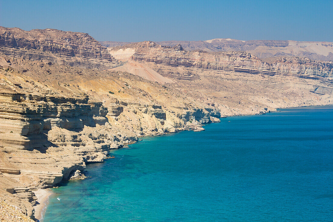 Küstenlinie bei Hasik, Dhofar Gouvernement, Oman, Mittlerer Osten