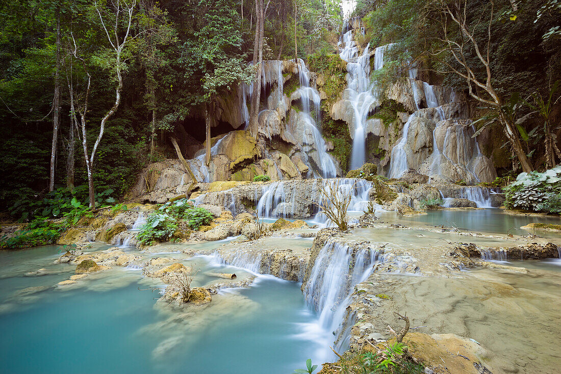 Kuang Si-Wasserfälle, Luang Prabang, Laos, Indochina, Südostasien, Asien