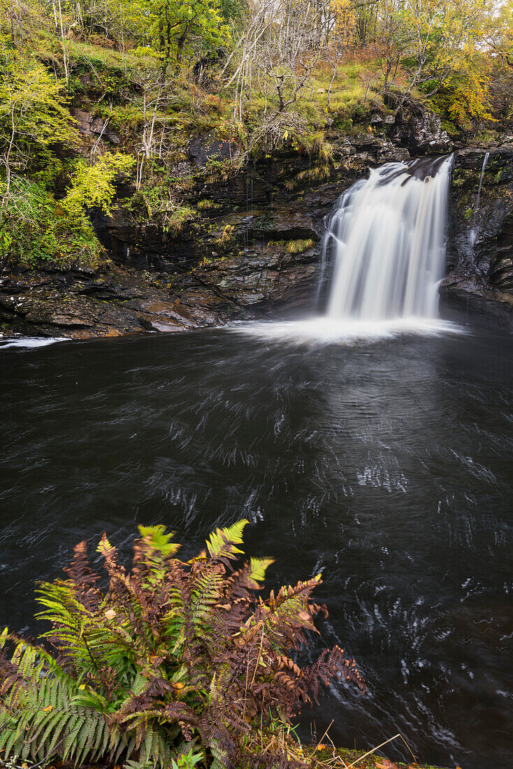 Falls of Falloch in autumn, Loch Lomond and Trossachs National Park, Scotland, United Kingdom, Europe