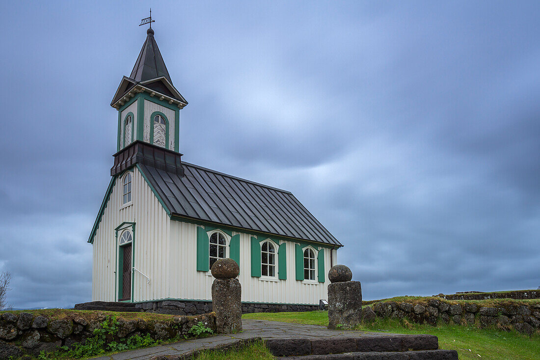 Thingvallakirkja Kirche, Thingvellir National Park, UNESCO Weltkulturerbe, Island, Polarregionen