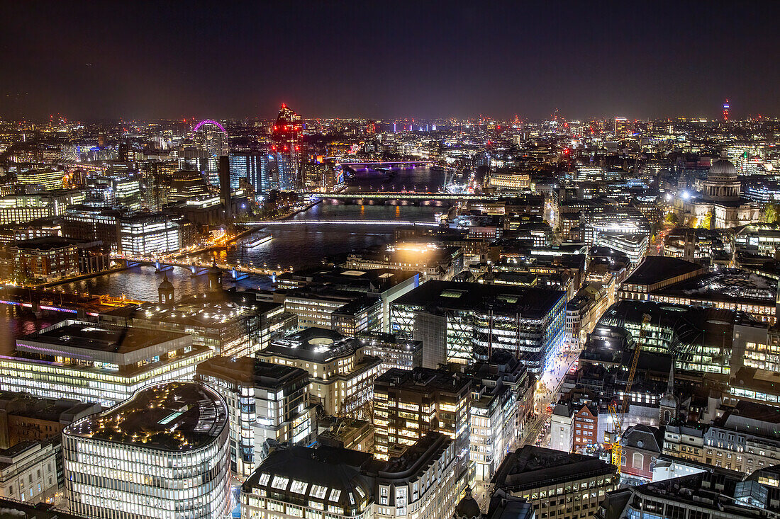 Wide aerial view of London, England, United Kingdom, Europe
