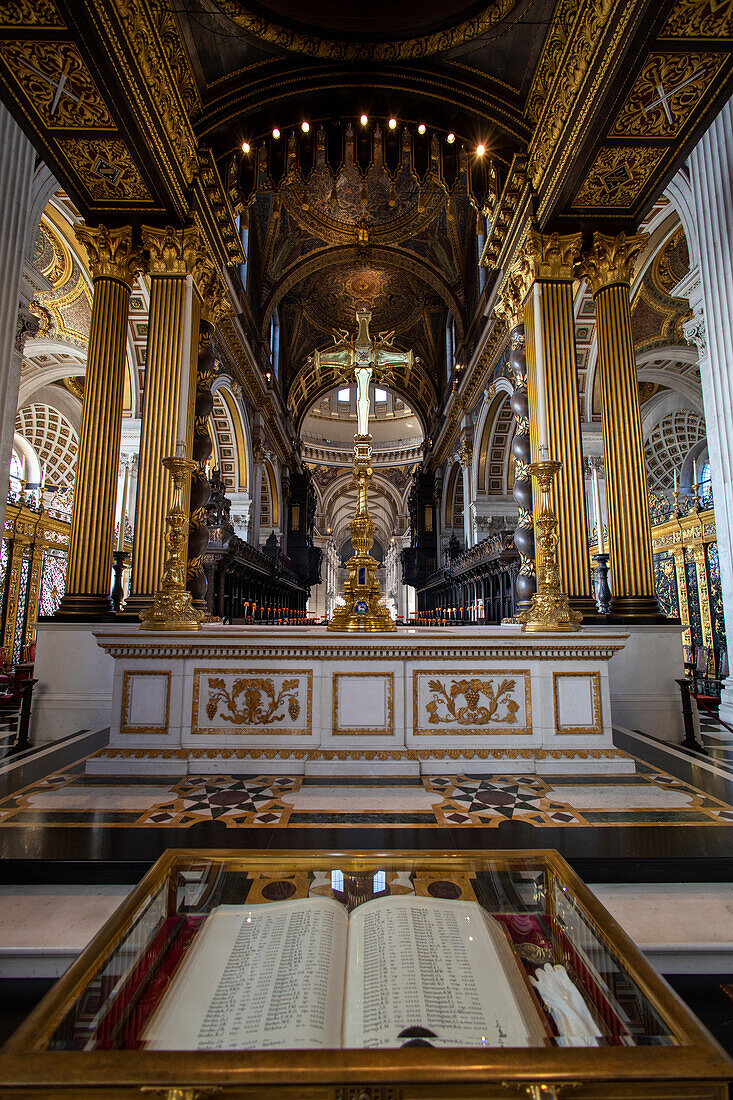 Chapel Altar inside St. Paul's Cathedral, London, England, United Kingdom, Europe