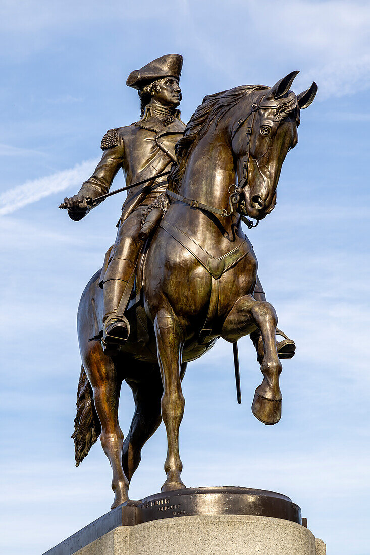 George Washington Statue in Boston's Public Garden, Boston, Massachusetts, Neuengland, Vereinigte Staaten von Amerika, Nordamerika