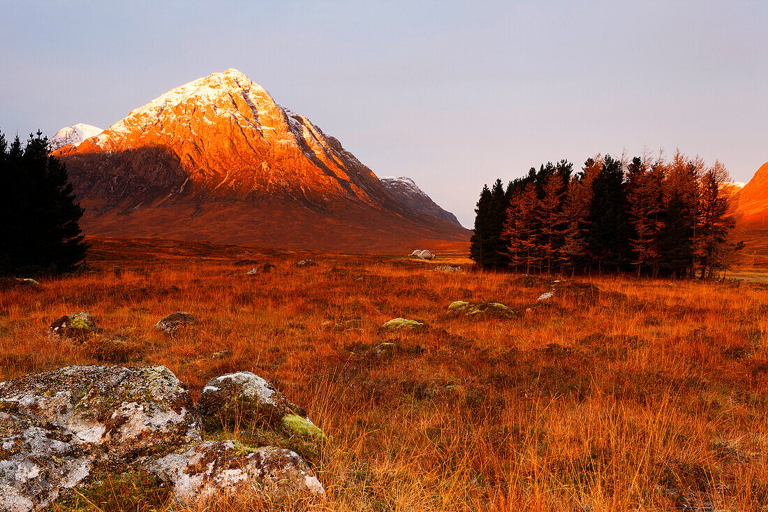 Buachaille Etive Mor from King's Hotel, Rannoch Moor, Highlands, Scotland, United Kingdom, Europe