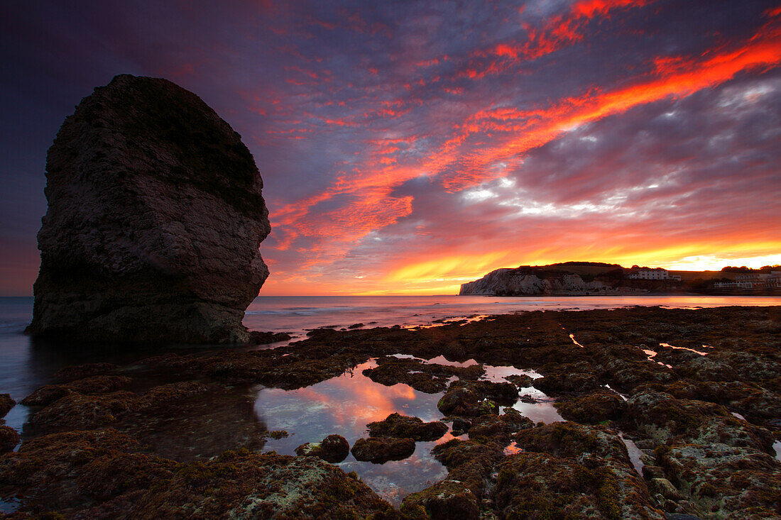 Sonnenuntergang, Freshwater Bay, Isle of Wight, England, Vereinigtes Königreich, Europa