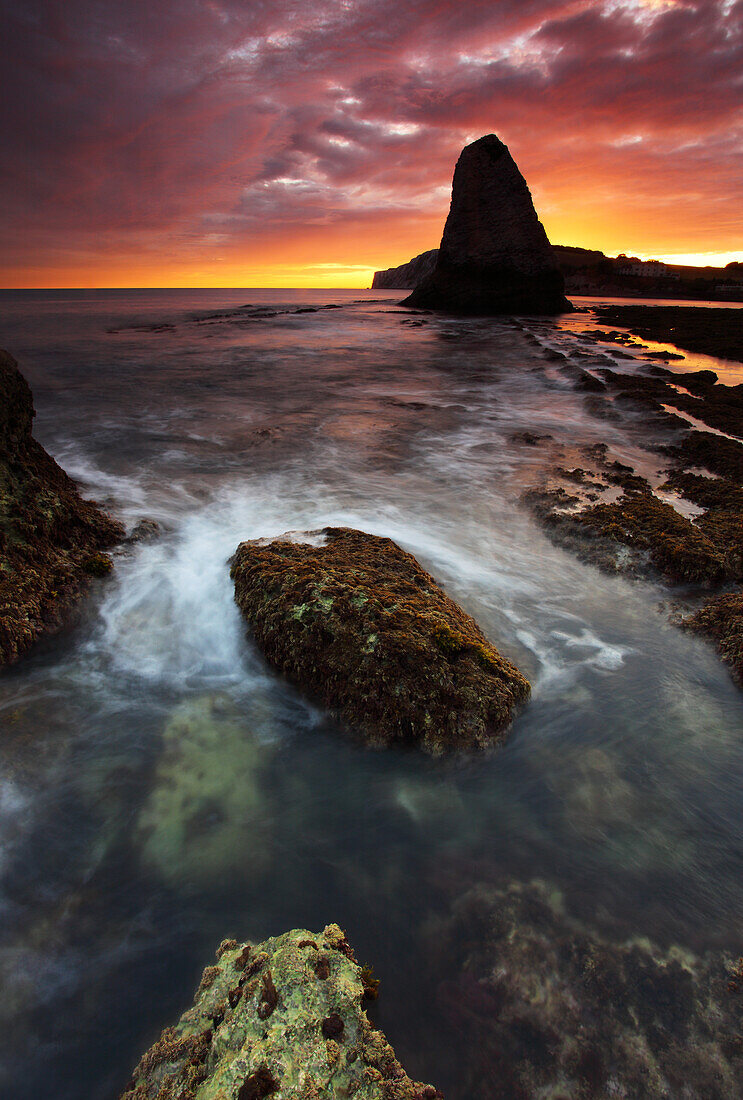 Sonnenuntergang, Freshwater Bay, Isle of Wight, England, Vereinigtes Königreich, Europa