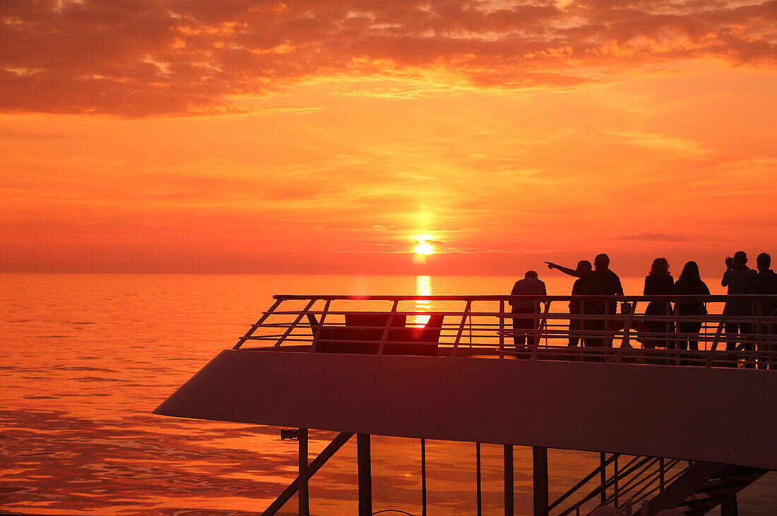 Midnight Sun off north west coast of Norway, Scandinavia, Europe