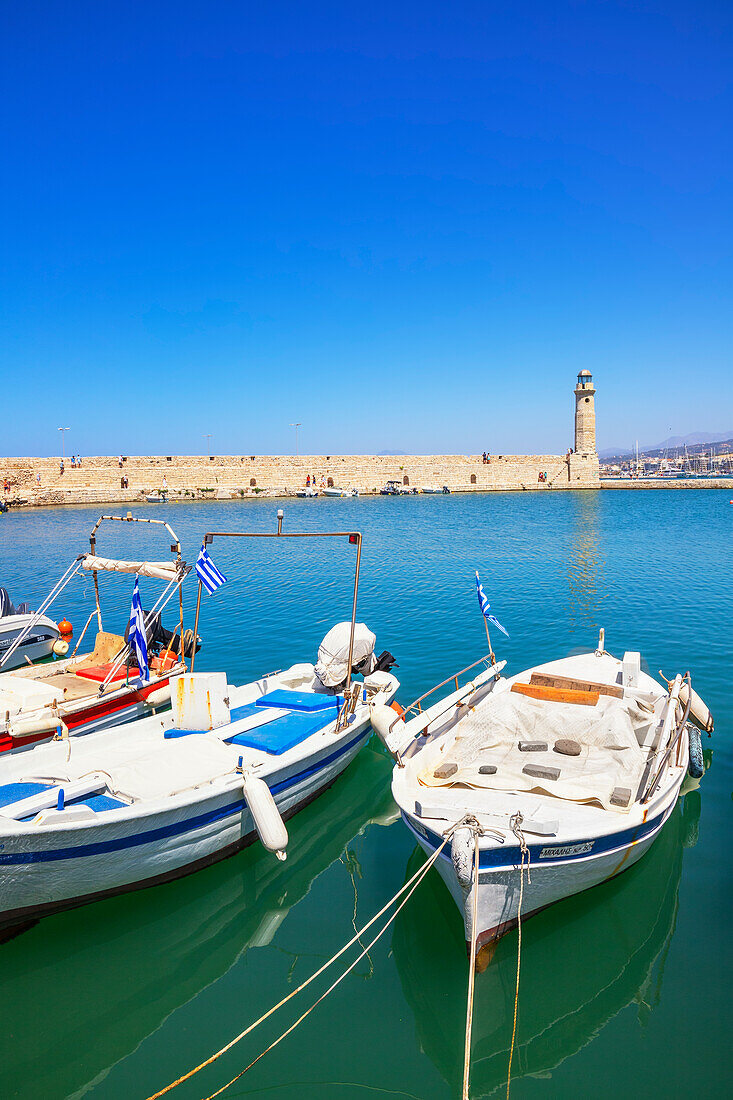 Venezianischer Hafen, Rethymno, Kreta, Griechische Inseln, Griechenland, Europa