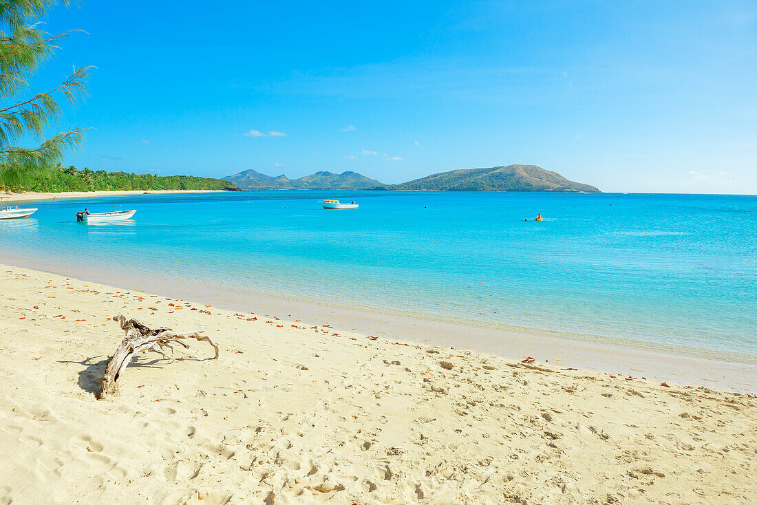 Tropical sandy beach, Nacula island, Yasawa islands, Fiji, South Pacific Islands, Pacific