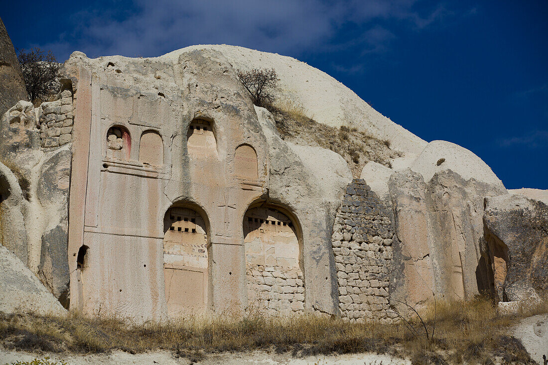 Kirchenfassade, Taubental, Goreme, Region Kappadokien, Provinz Nevsehir, Anatolien, Türkei, Kleinasien, Asien