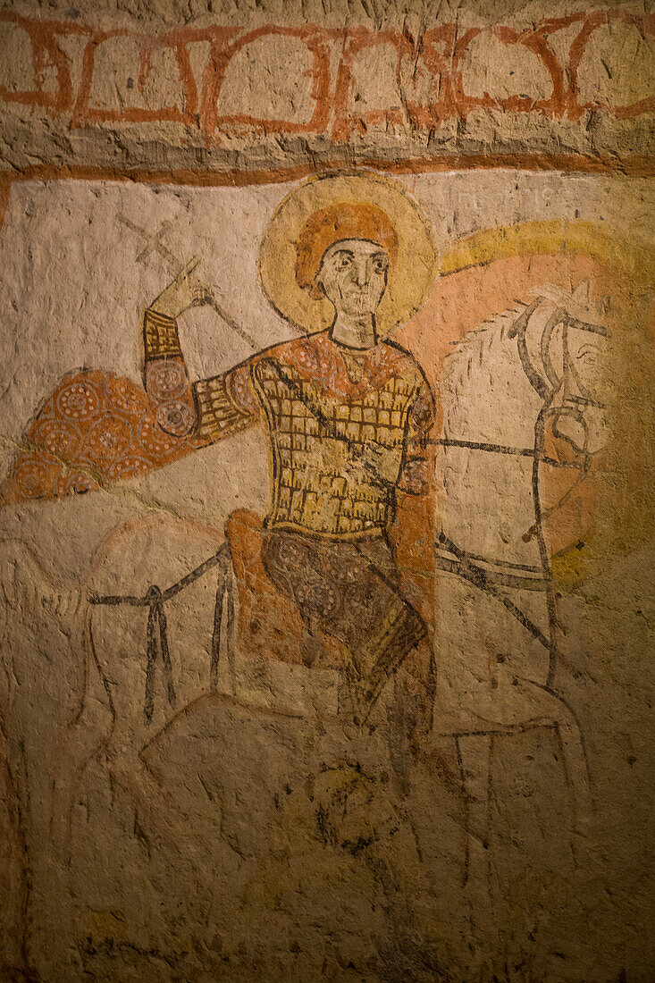 Fresco, St. Basil Chapel, Goreme Open-Air Museum, Goreme, Nevsehir, Anatolia, Turkey, Asia Minor, Asia