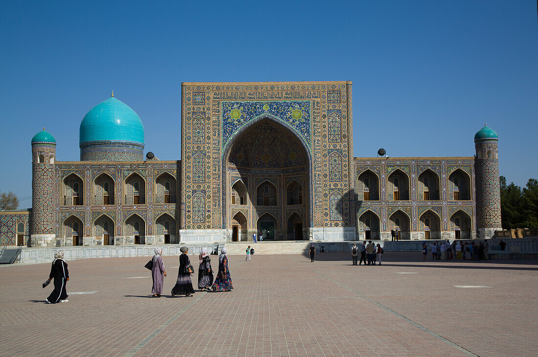 Tilla-Kari-Madrassa, fertiggestellt 1660, Registan-Platz, UNESCO-Welterbestätte, Samarkand, Usbekistan, Zentralasien, Asien
