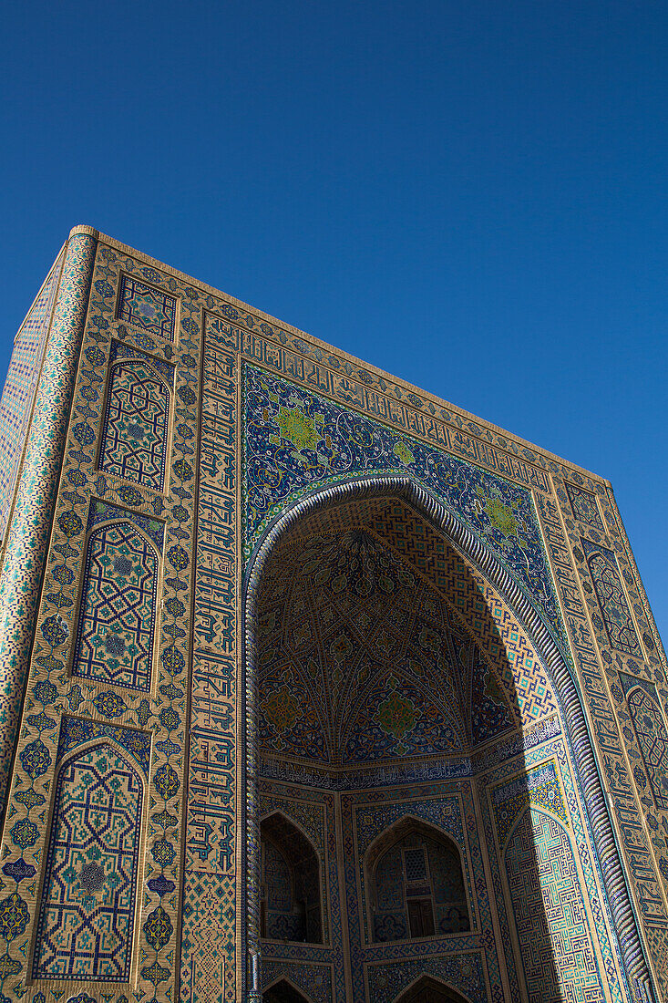 Tilla-Kari-Madrassa, fertiggestellt 1660, Registan-Platz, UNESCO-Welterbe, Samarkand, Usbekistan, Zentralasien, Asien