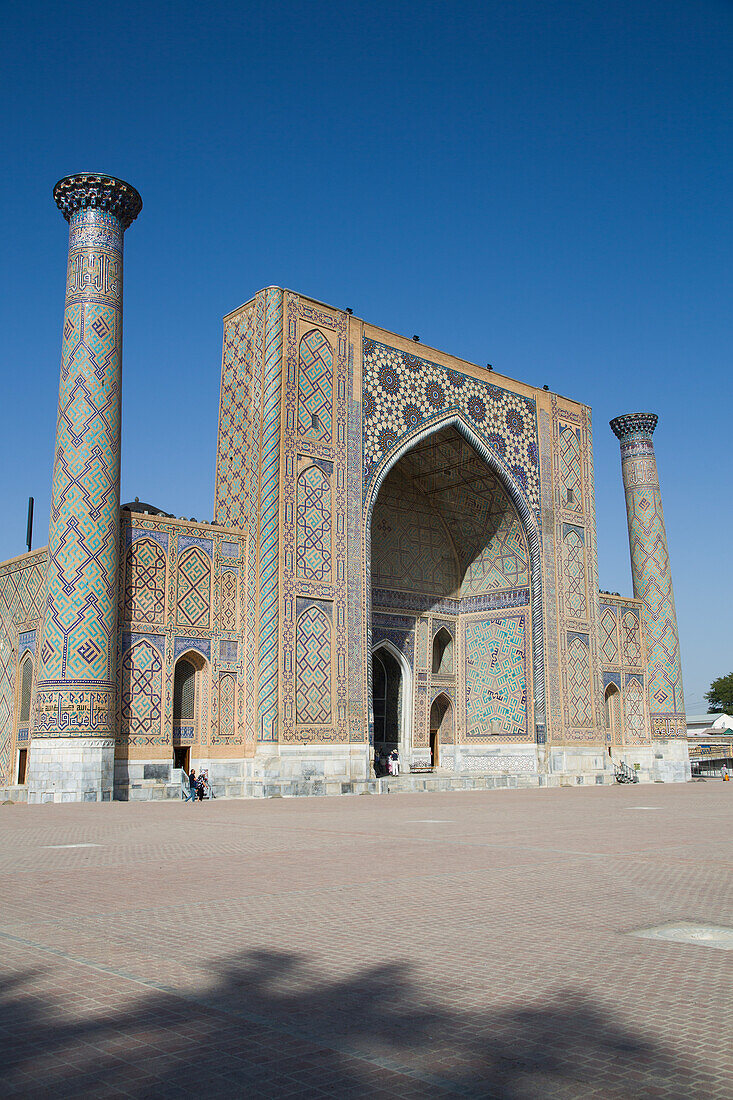 Ulug Bek Madrassah, Registan-Platz, UNESCO-Welterbe, Samarkand, Usbekistan, Zentralasien, Asien