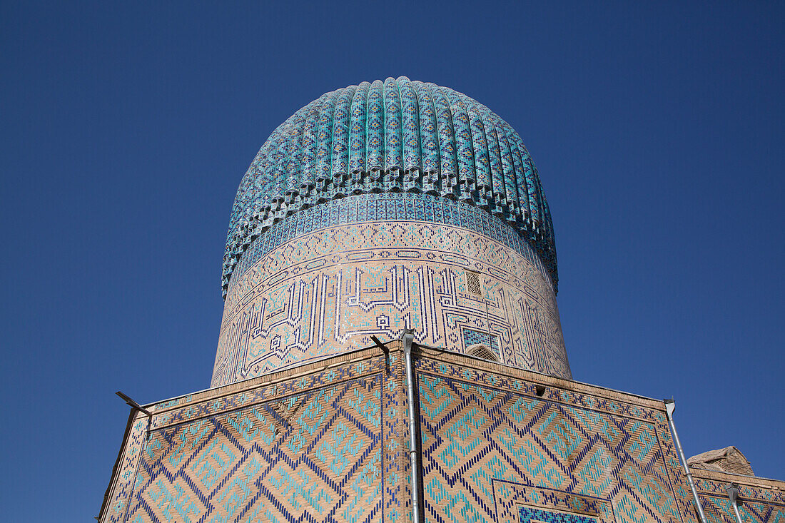 Kuppel, Gur-E-Amir-Komplex (Mausoleum), erbaut 1403, Begräbnisstätte von Amir Temir, UNESCO-Welterbestätte, Samarkand, Usbekistan, Zentralasien, Asien