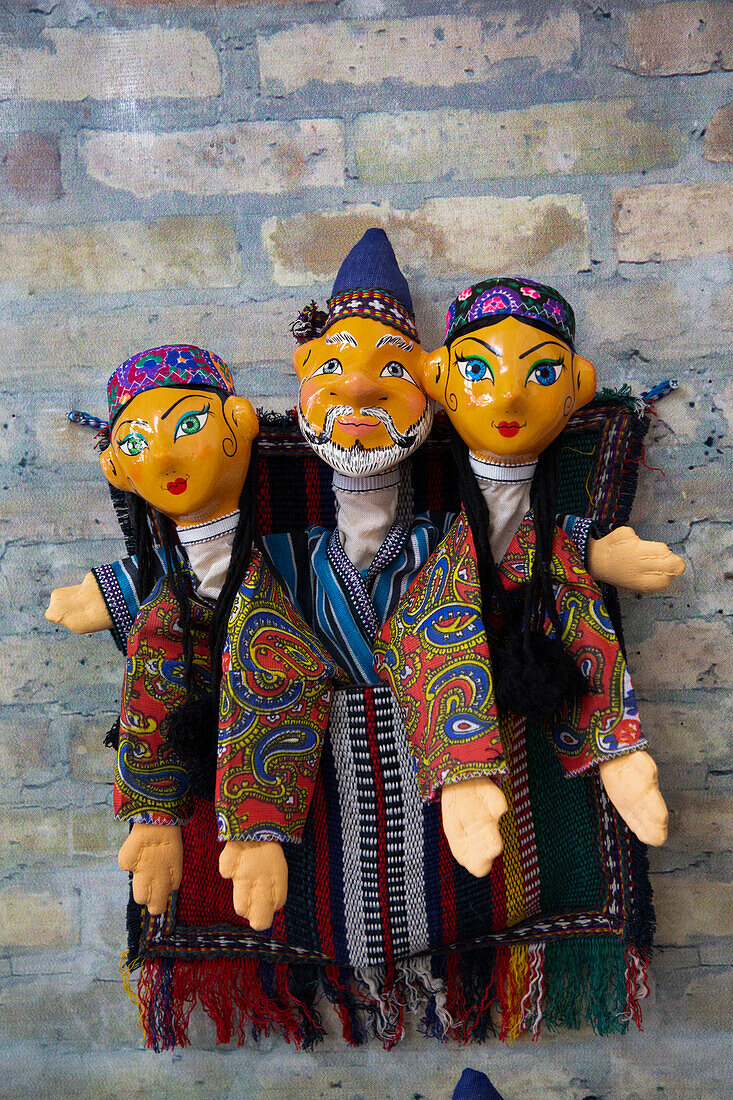 Handgefertigte Puppen, Buchara Puppentheater, Buchara, Usbekistan, Zentralasien, Asien